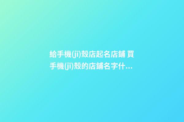 給手機(jī)殼店起名店鋪 買手機(jī)殼的店鋪名字什么好聽(tīng)-第1張-店鋪起名-玄機(jī)派